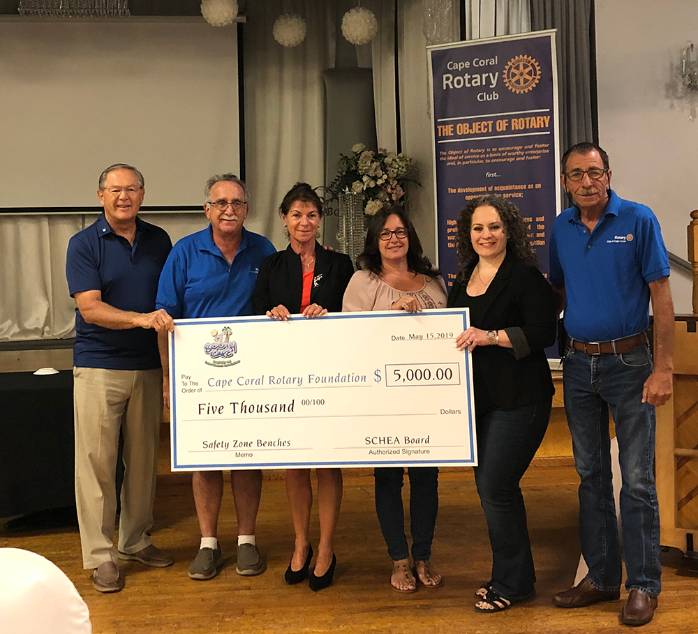 SCHEA donates $5,000 to help place benches at bus stops in memory of Layla Aiken.