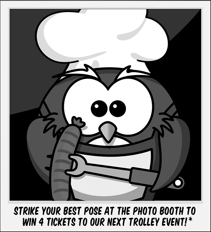 Visit the BBQ Pub Crawl Photo Booth to win 4 tickets to our next trolley event!