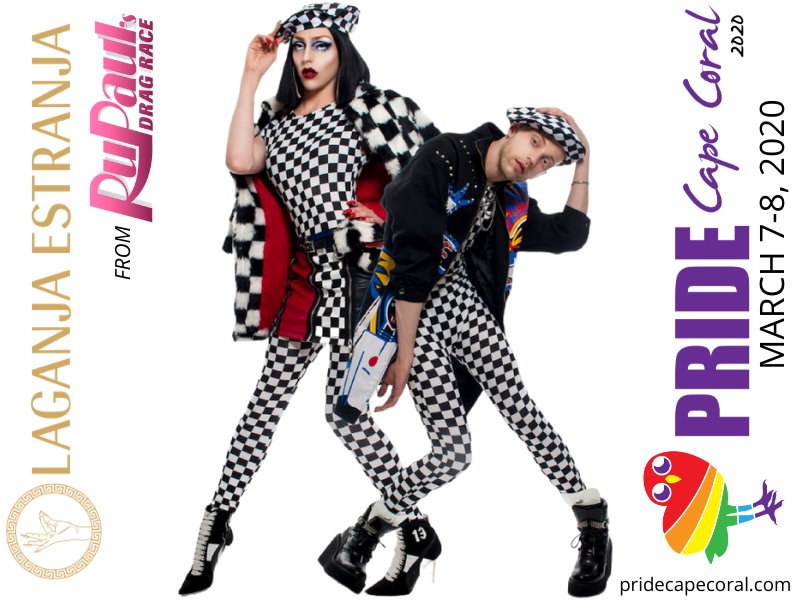 Laganja Estranja at PRIDE Cape Coral March 7th and 8th, 2020.